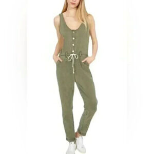 Paige “Christie” racerback casually summer midrise green utility romper pant 12